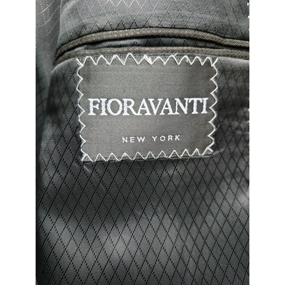 Fioravanti Mens Wool Sports Coat 42R Black Brown 2 Button Made in USA New